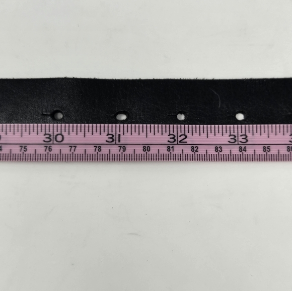 AMERICAN EAGLE BLACK LEATHER BELT EMBELLISHED BLACK RHINESTONE BUCKLE WOMEN S - Picture 9 of 14